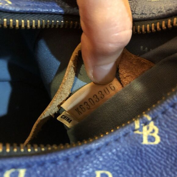 Dooney & Bourke Chic Handbag Monogram Logo Blue Mini Hobo Purse Zipper Petite - Picture 4 of 8
